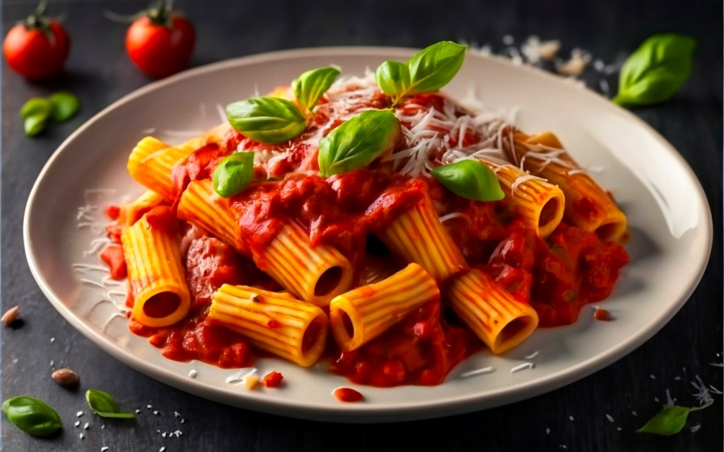 Rigatoni pasta with Marinara sauce